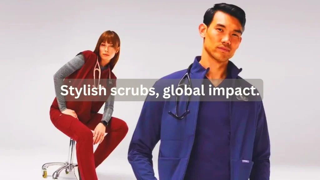 Image of doctors wearing scrubs from FIGS, a corporate philanthropist. 