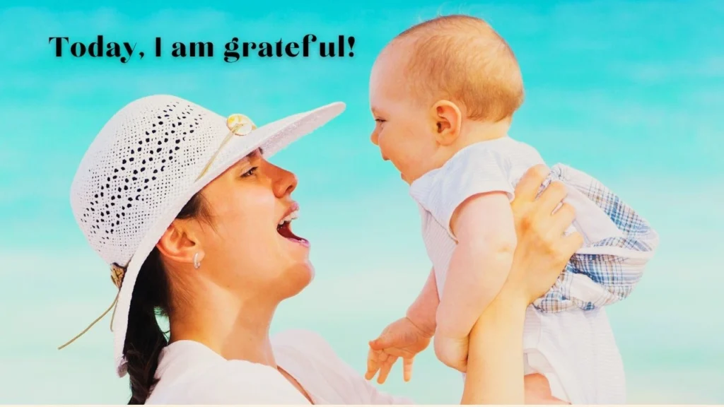 A woman holding a child in awe and gratitude!