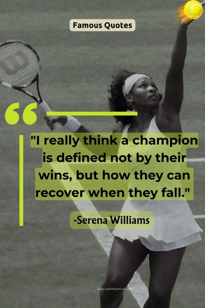 A Pinterest Pin with a famous quote on business growth by Serena Williams