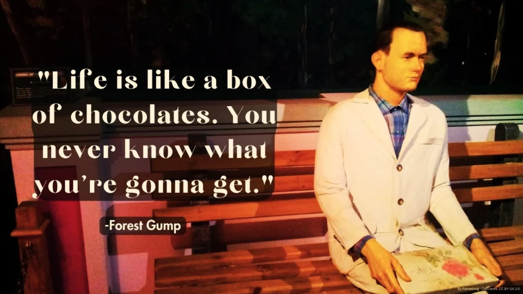 Famous quote from the movie Forest Gump to conclude our blog post on attracting good luck