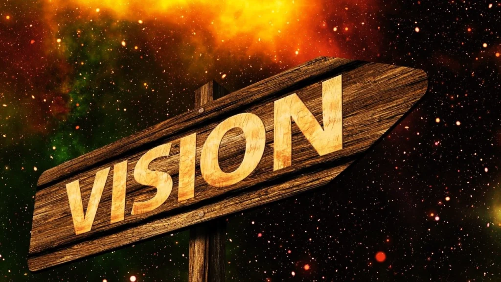 An arrow pointing towards the vision of our motivational blog