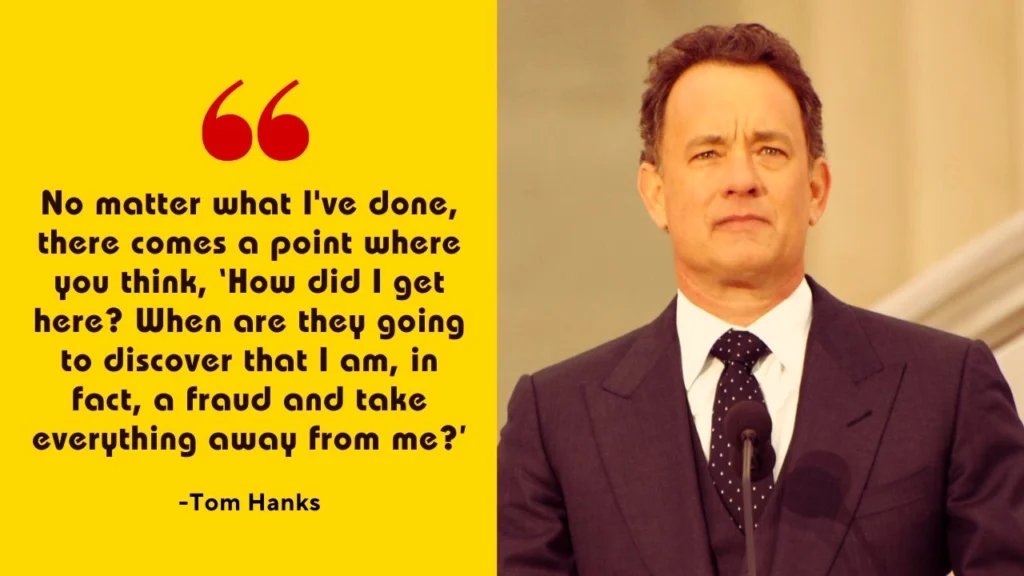 Image of Tom Hanks, showcasing his struggles with the impostor syndrome and self-doubt.